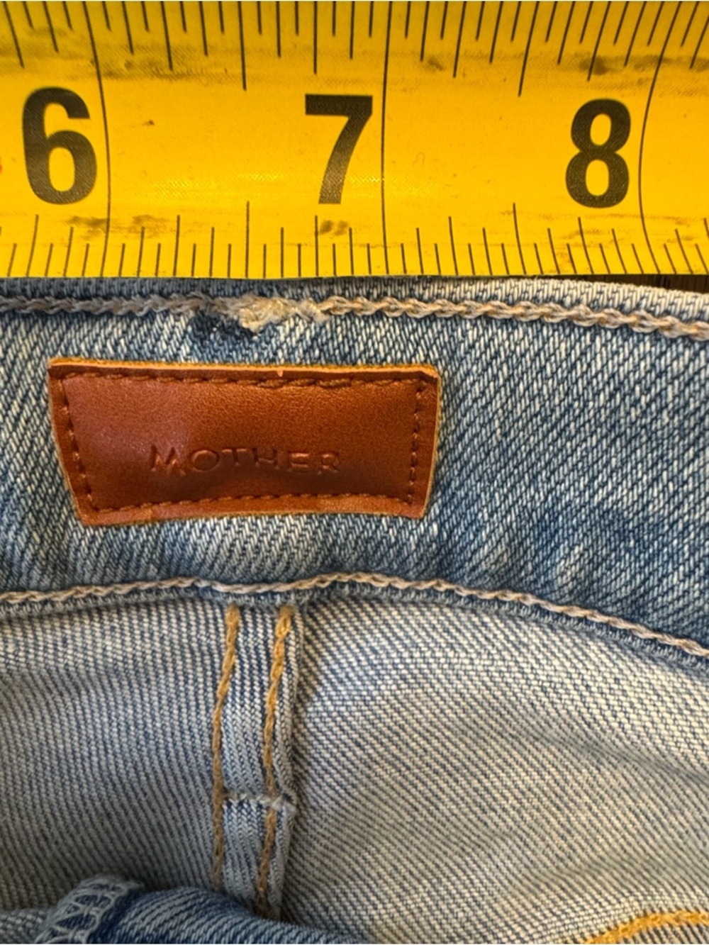 Mother The High Waisted Smokin’ Double Ankle Fray Jeans size 26 - Picture 7 of 16